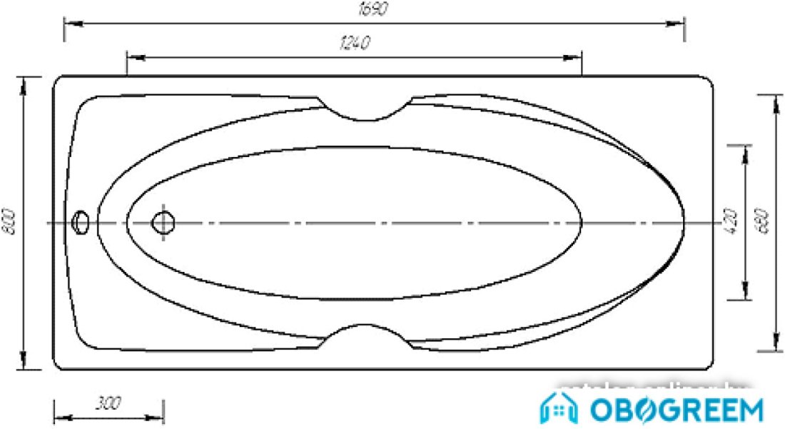 Ванна Aquatek Европа 180x80 L