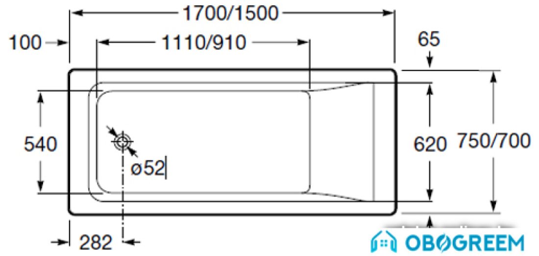 Ванна Roca Easy 170x70 ZRU9302905