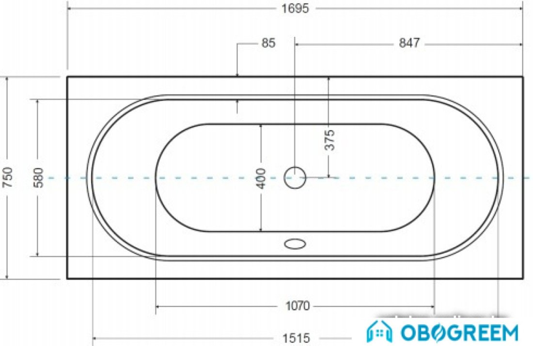 Ванна Besco Vitae 170х75