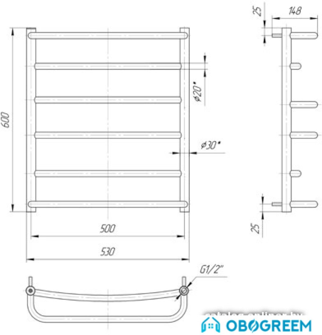 Полотенцесушитель Марио Люкс 60х53