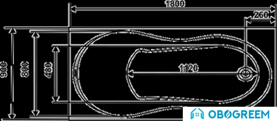 Ванна Eurolux Аполлония 180x90