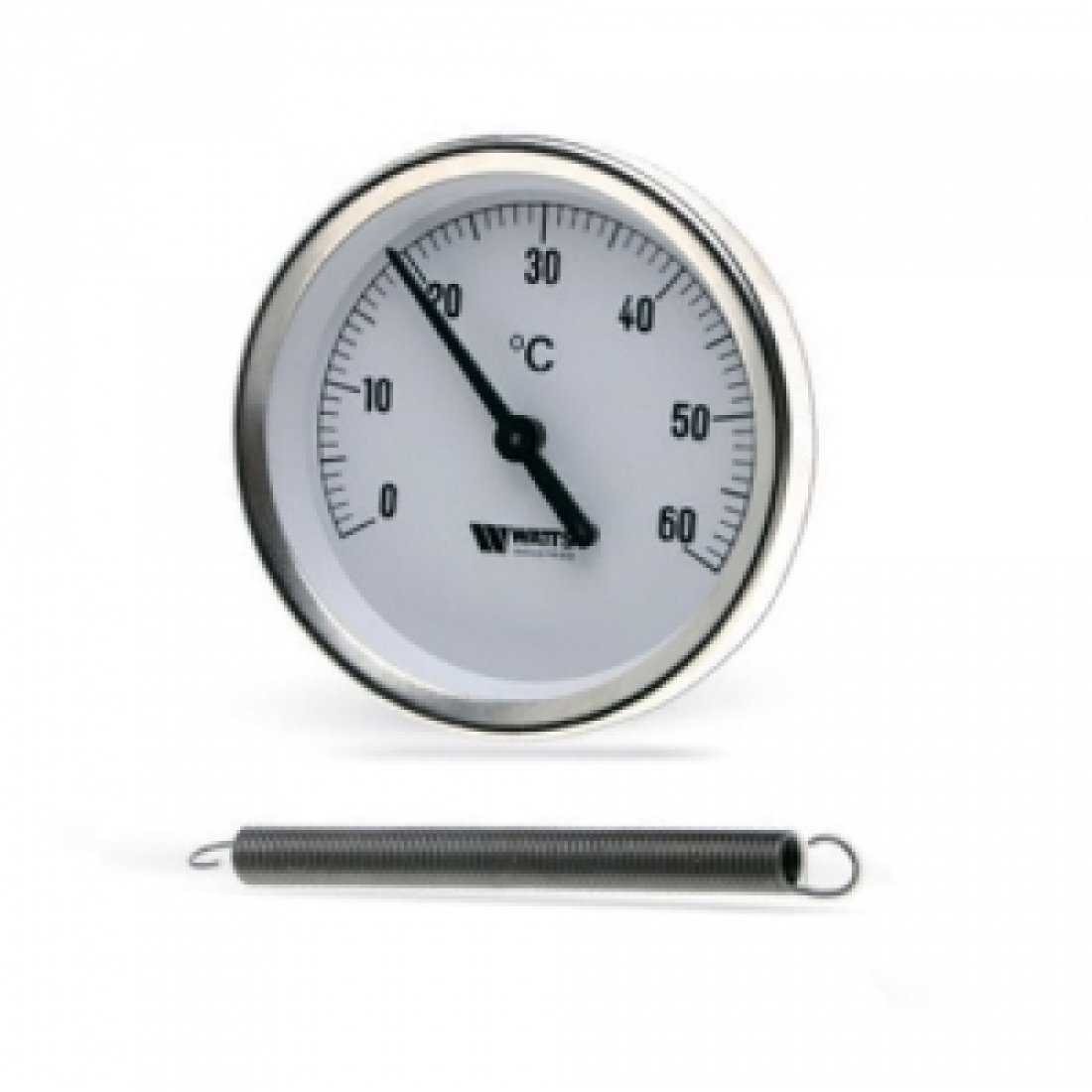 Термометр биметаллический накладной WATTS F+R810 TCM - для труб 1"- 2" (D-80 мм, шкала 0-120°C)