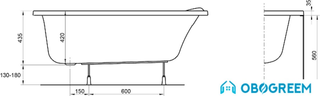 Ванна Kolo Mystery 140x90 R [XWA3740000]