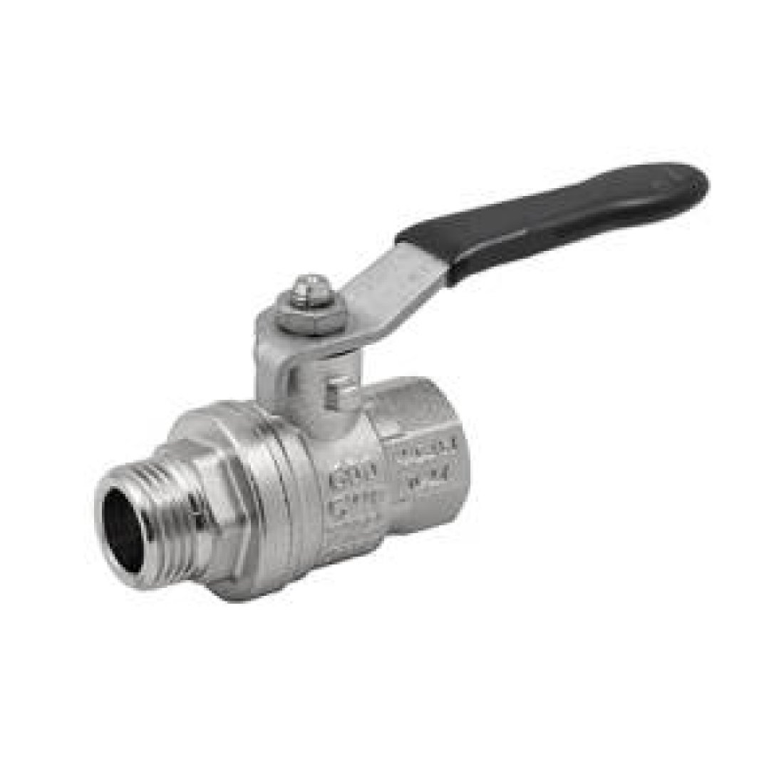 Кран шаровой полнопроходной ELSEN Strong T 2101 - 1"1/4 (НР/ВР, PN40, Tmax 150°С,ручка-рычаг черная)