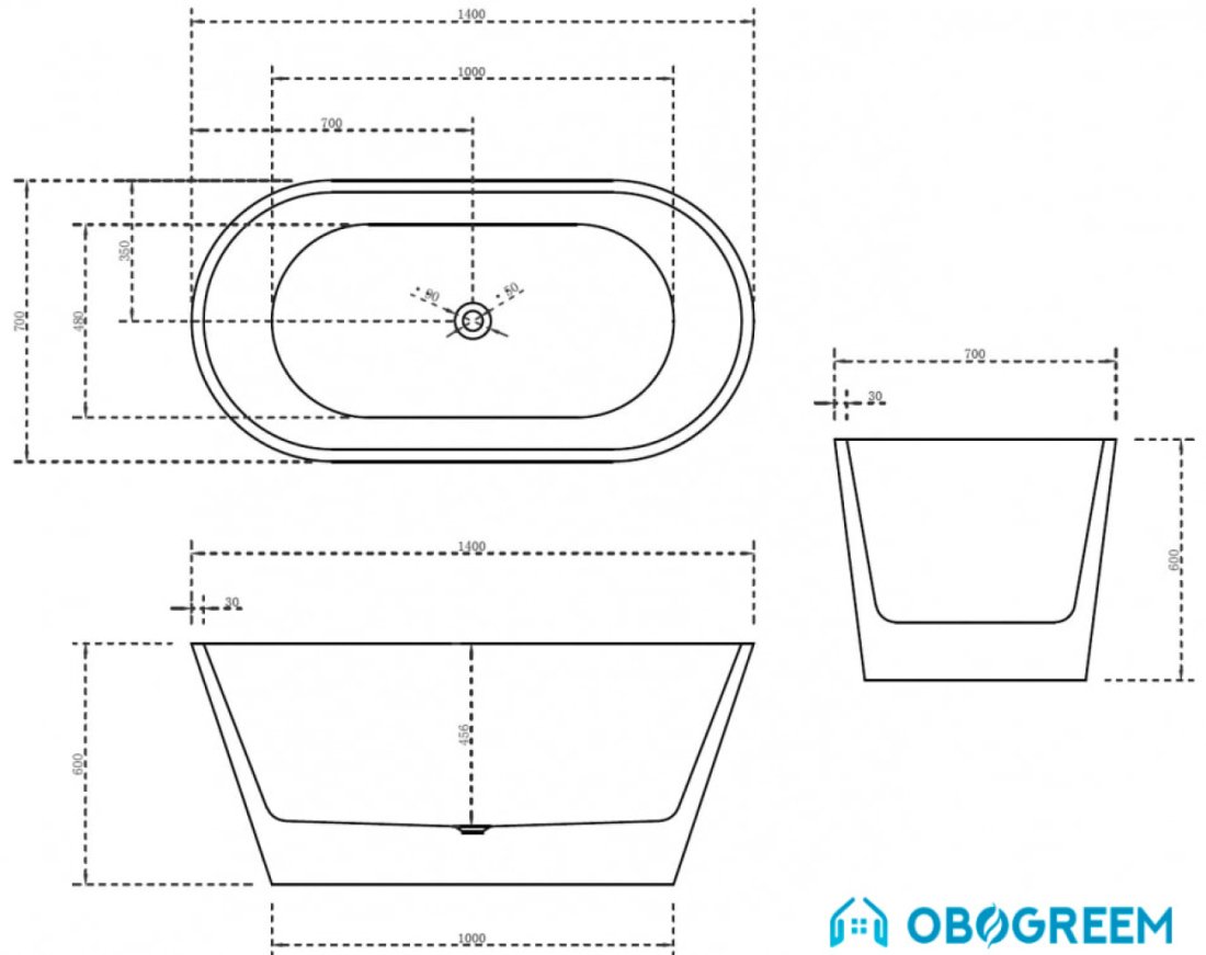 Ванна Abber AB9203-1.4 140x70