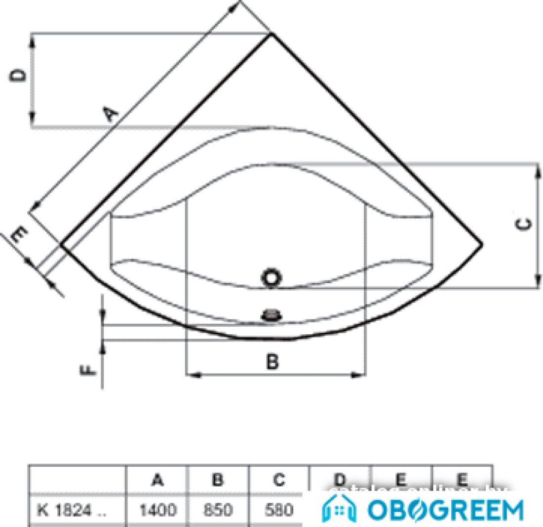 Ванна Ideal Standard Active 140x140 [K182401]