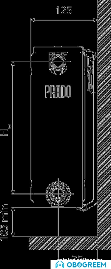 Стальной панельный радиатор Prado Universal тип 22 500x1500