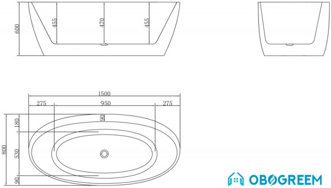 Ванна BelBagno BB404 150x80