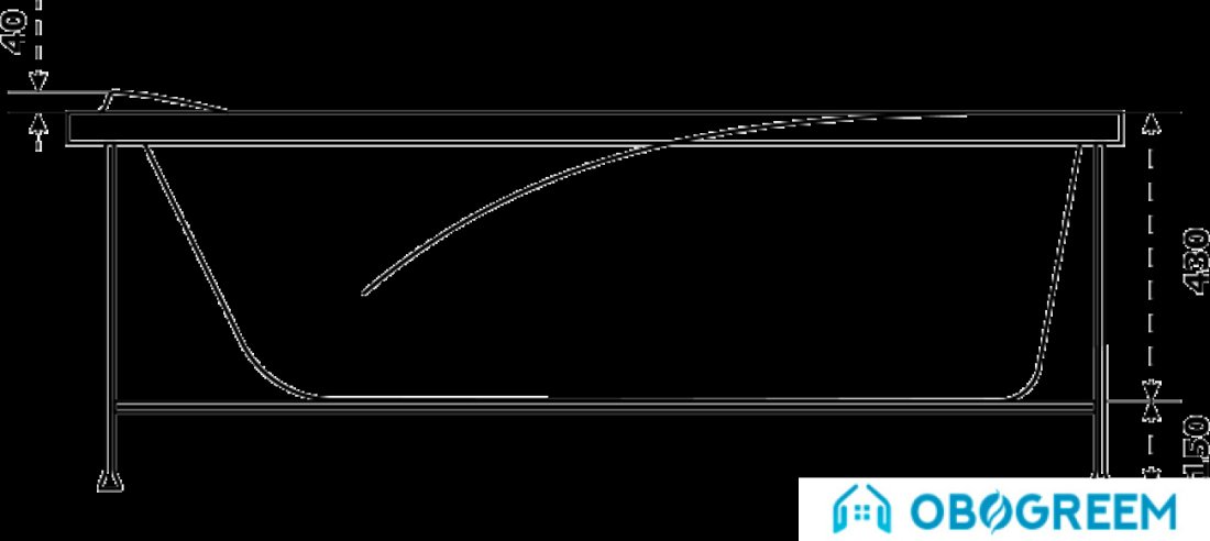 Ванна BAS Кварта 180x80