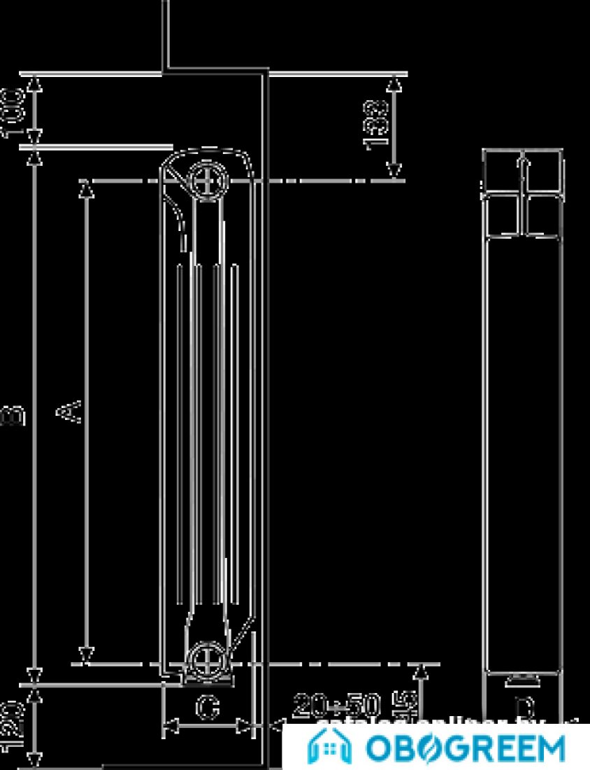 Алюминиевый радиатор Fondital Calidor Super B4 350/100 V69001408 (8 секций)