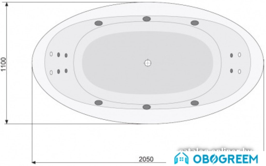 Ванна Poolspa Aura 204 x 103
