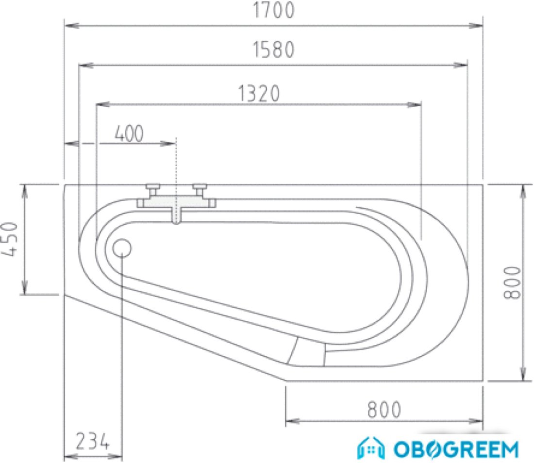 Ванна Alpen Tigra 170x80 L