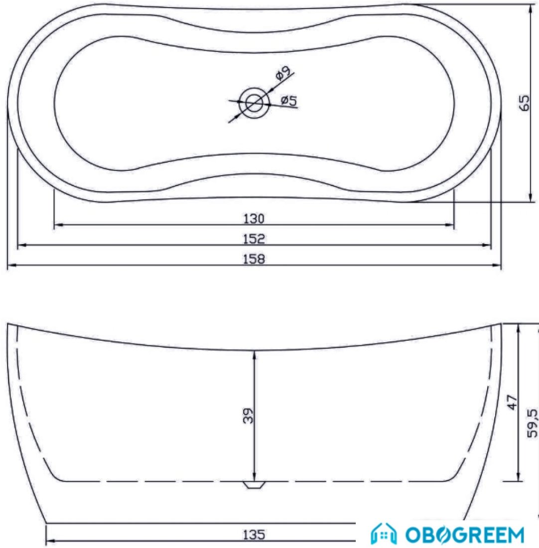 Ванна Fiinn Рикарда 158x65 A-5024