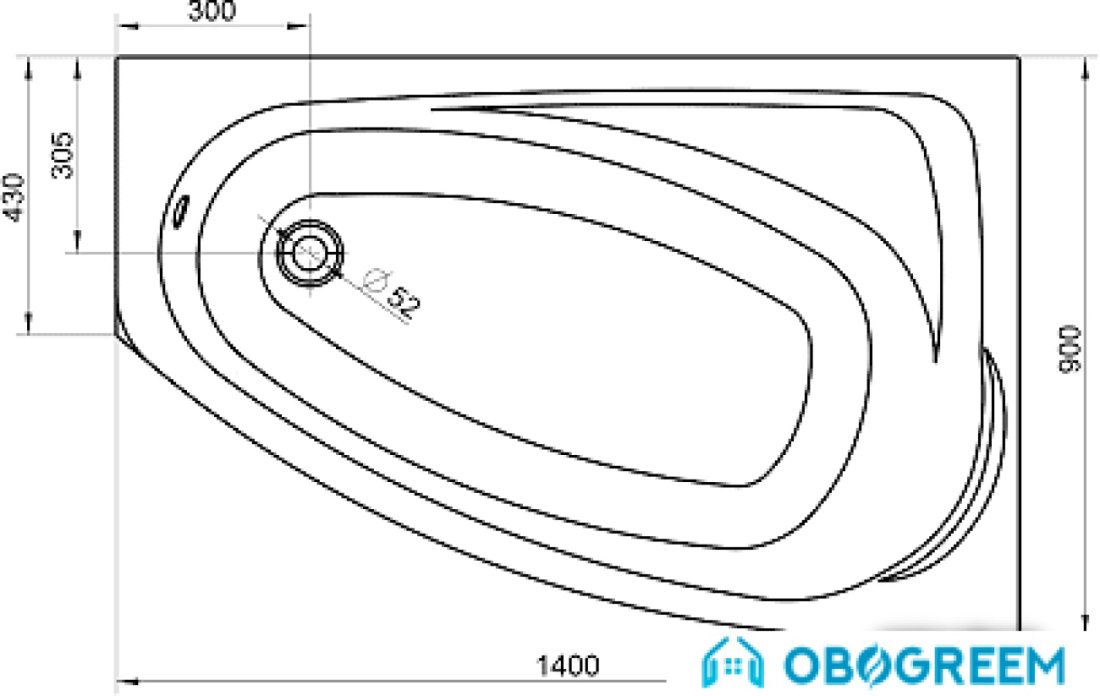 Ванна Kolo Mystery 140x90 R [XWA3740000]
