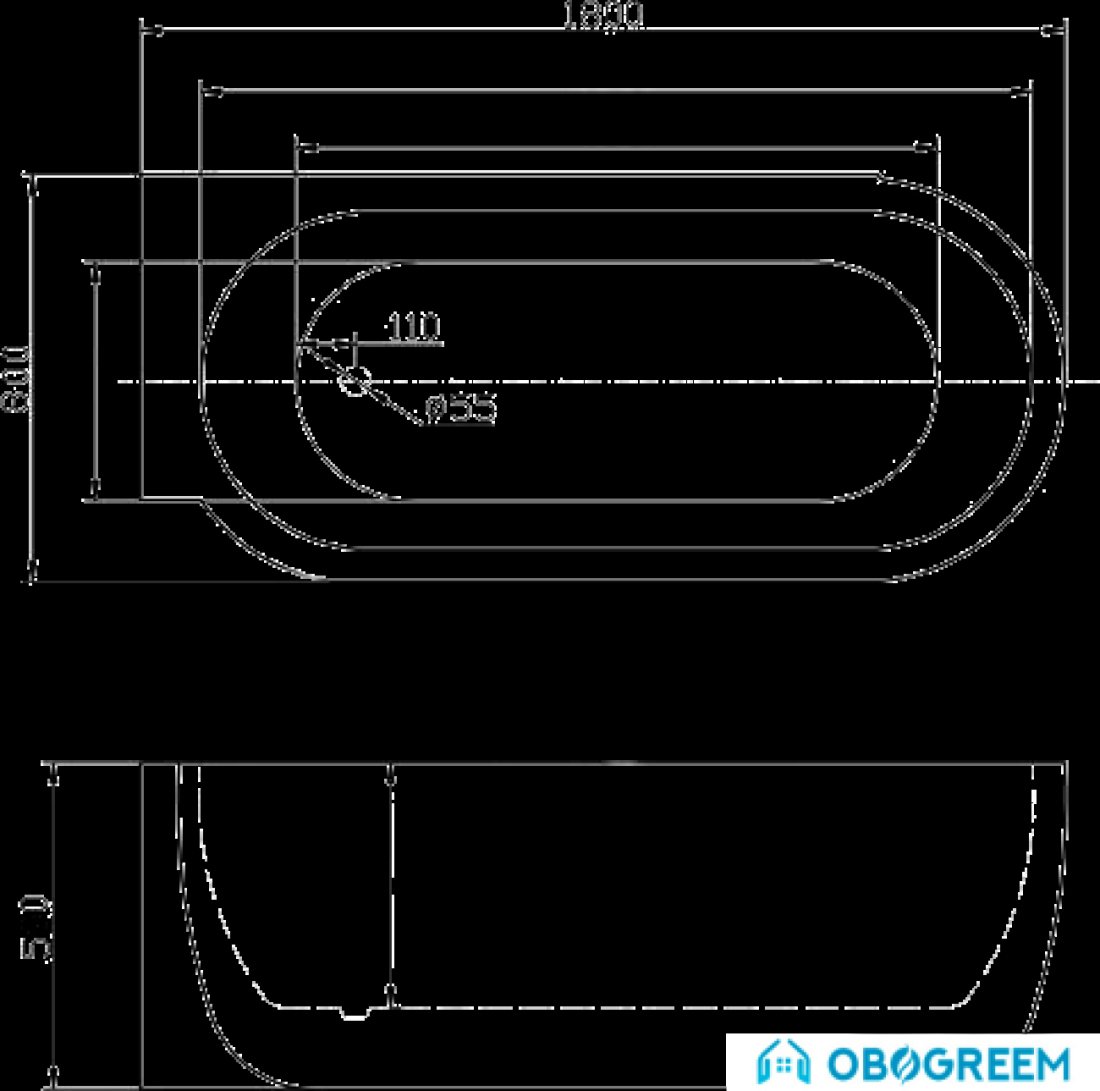 Ванна BelBagno BB11 180x80 L/R