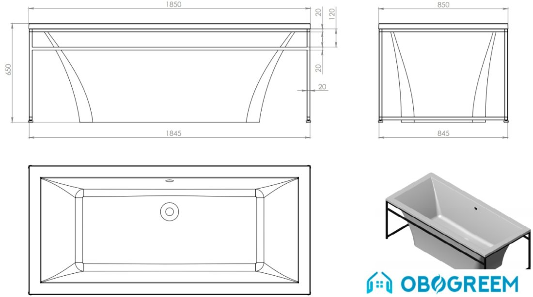 Ванна Astra-Form Лотус 185x85
