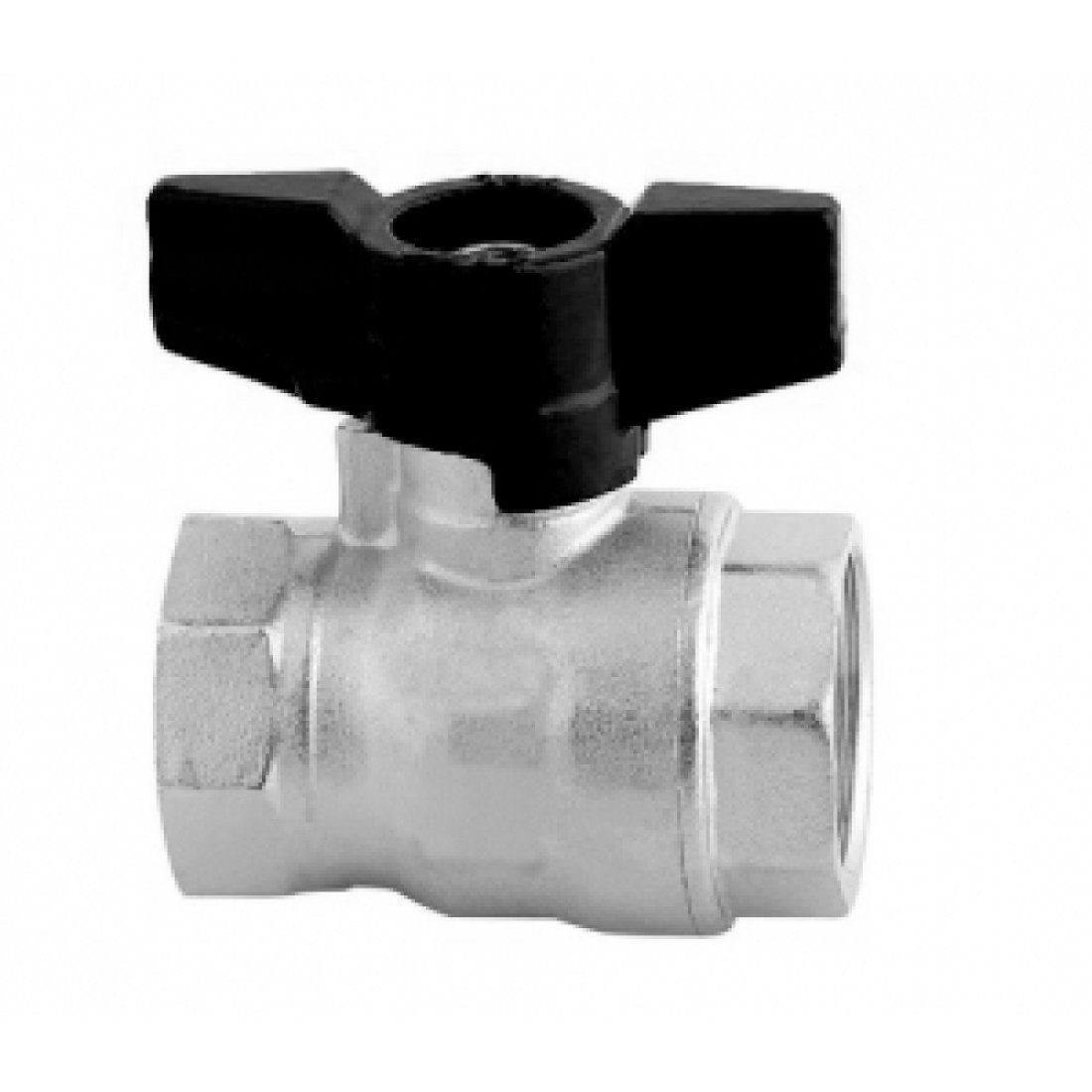 Кран шаровой полнопроходной ELSEN Strong T 2200 - 1/2" (ВР/ВР, PN40,Tmax 150°С,ручка-бабочка черная)