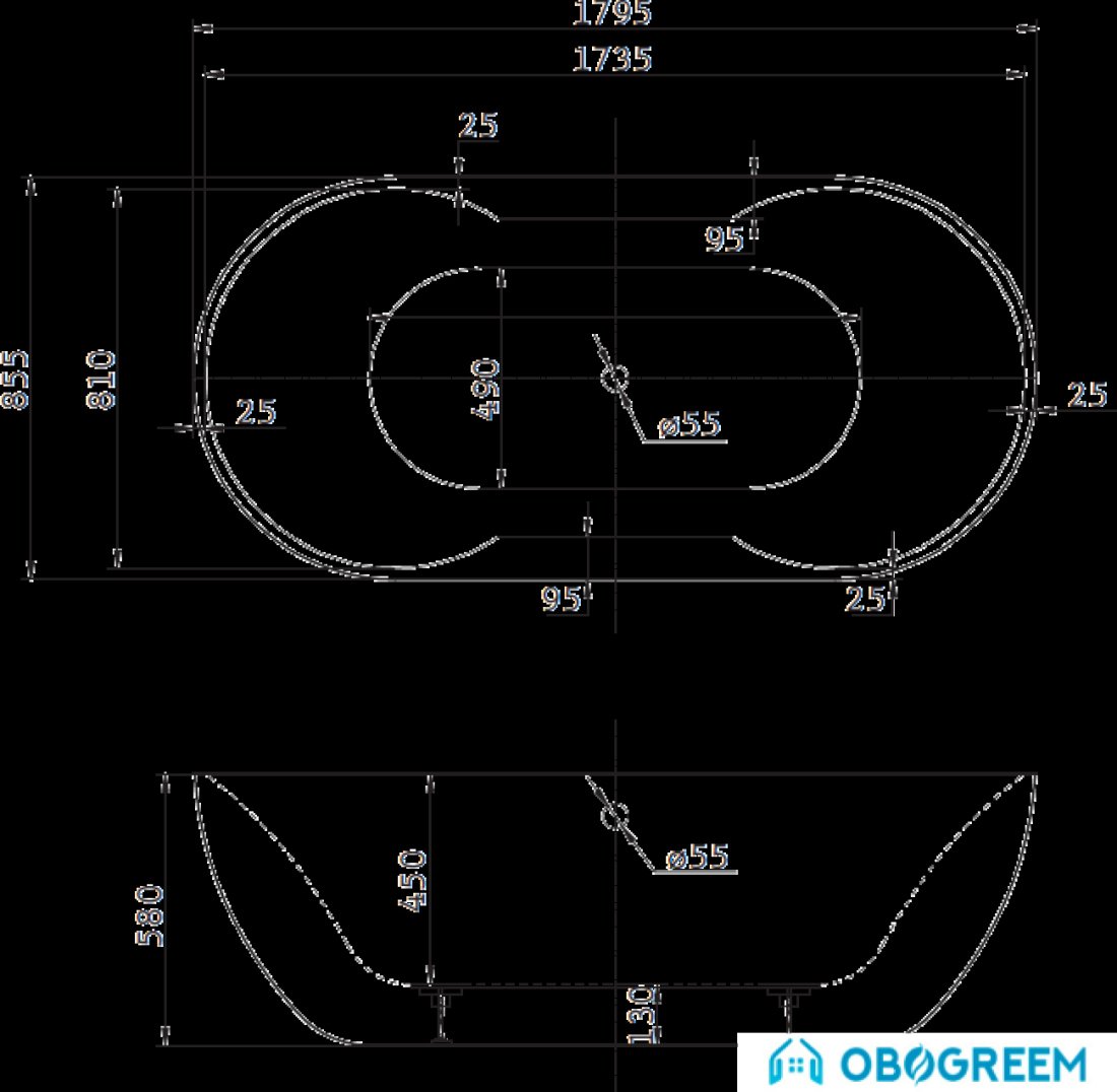 Ванна BelBagno BB28 179.5x85.5