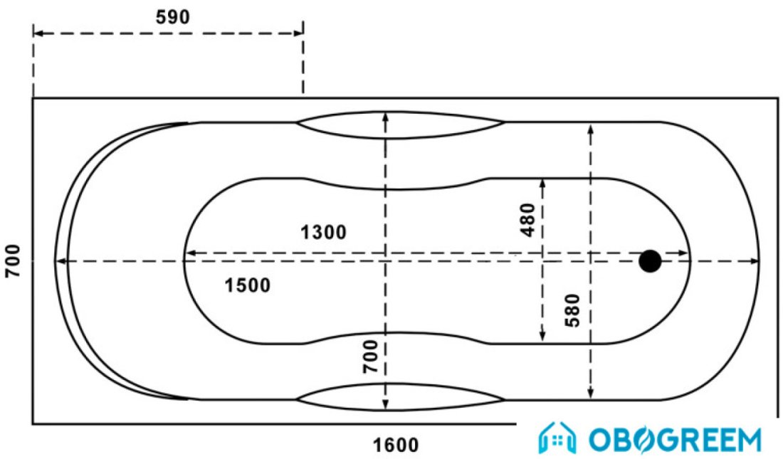 Ванна Relisan EcoPlus Мега 160х70