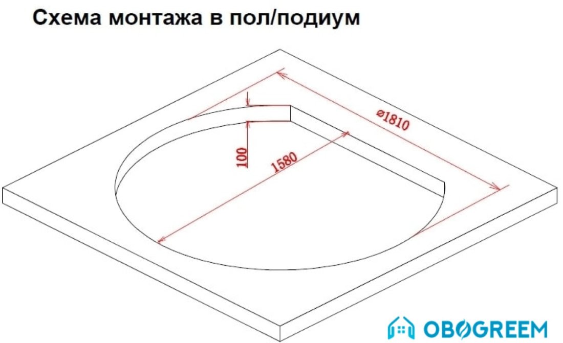 Ванна Gemy G9053 K 185x162