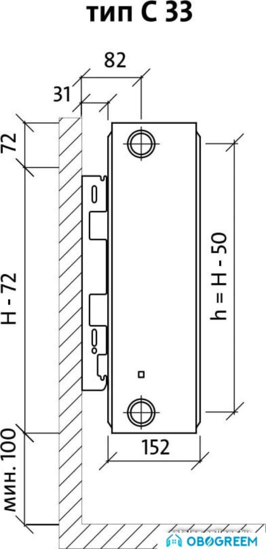 Стальной панельный радиатор Royal Thermo Compact C33-300-600 (Bianco Traffico)
