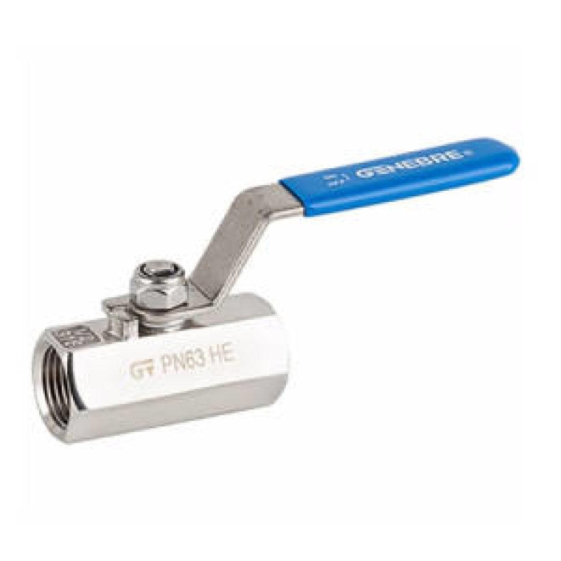 Кран шаровой GENEBRE 2001  - 1/2" (ВР/ВР, PN63, Tmax 180°С, ручка-рычаг, цвет синий)