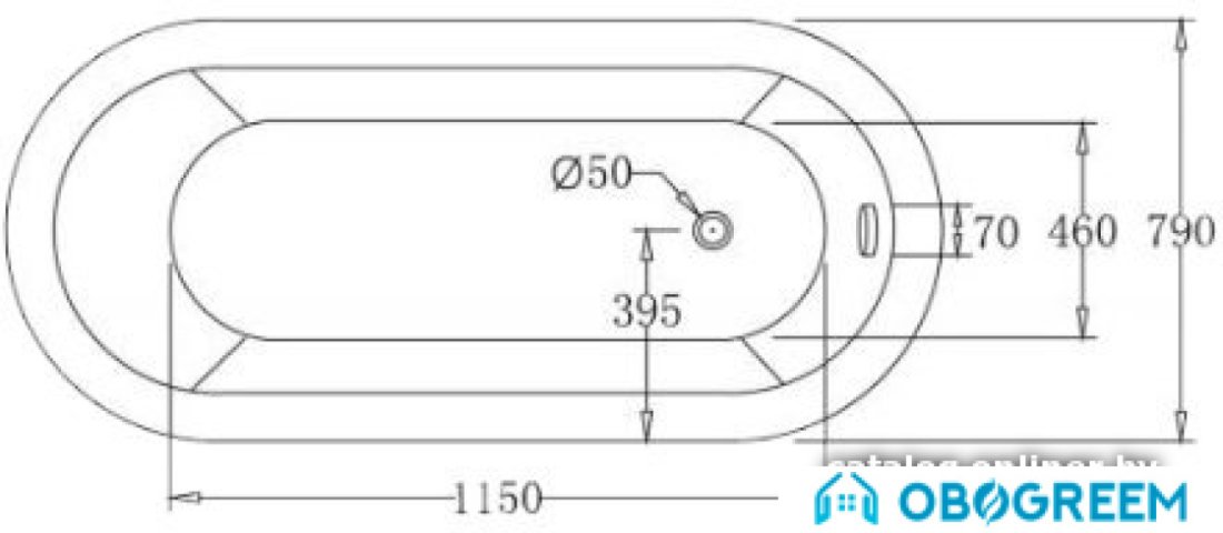 Ванна BelBagno BB65 175x80