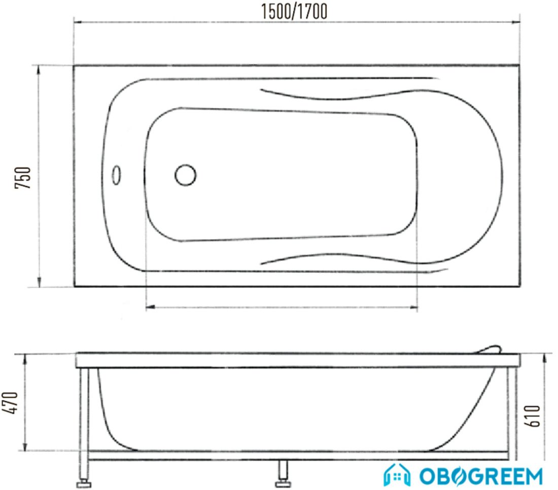Ванна Eurolux Alla 150x75