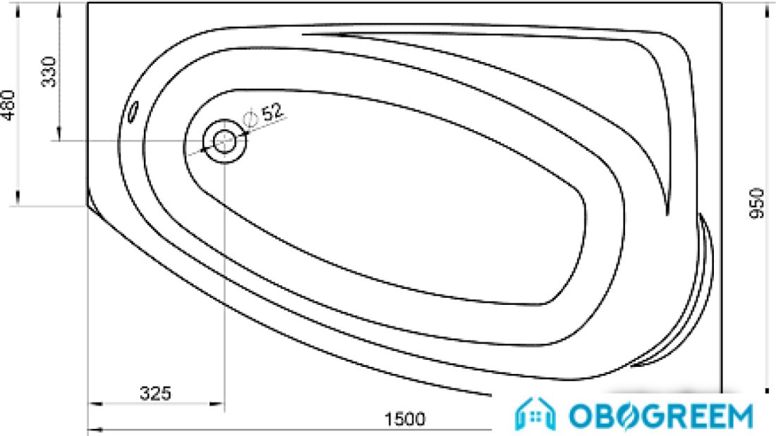 Ванна Kolo Mystery 150x95 R [XWA3750000]