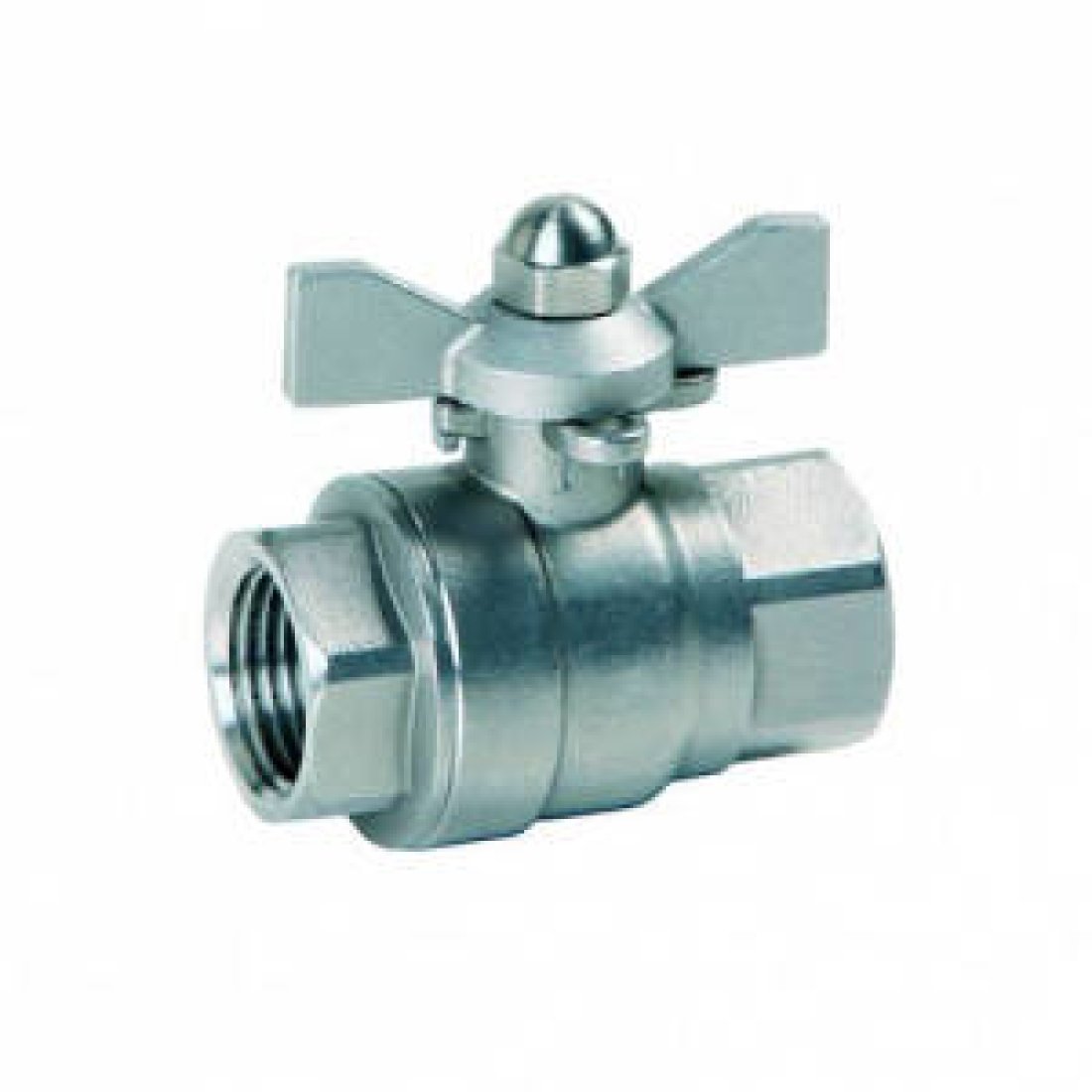 Кран шаровой полнопроходной GENEBRE 2009 - 1/4" (ВР/ВР, PN63, Tmax 180°С, ручка-вентиль, цвет хром)