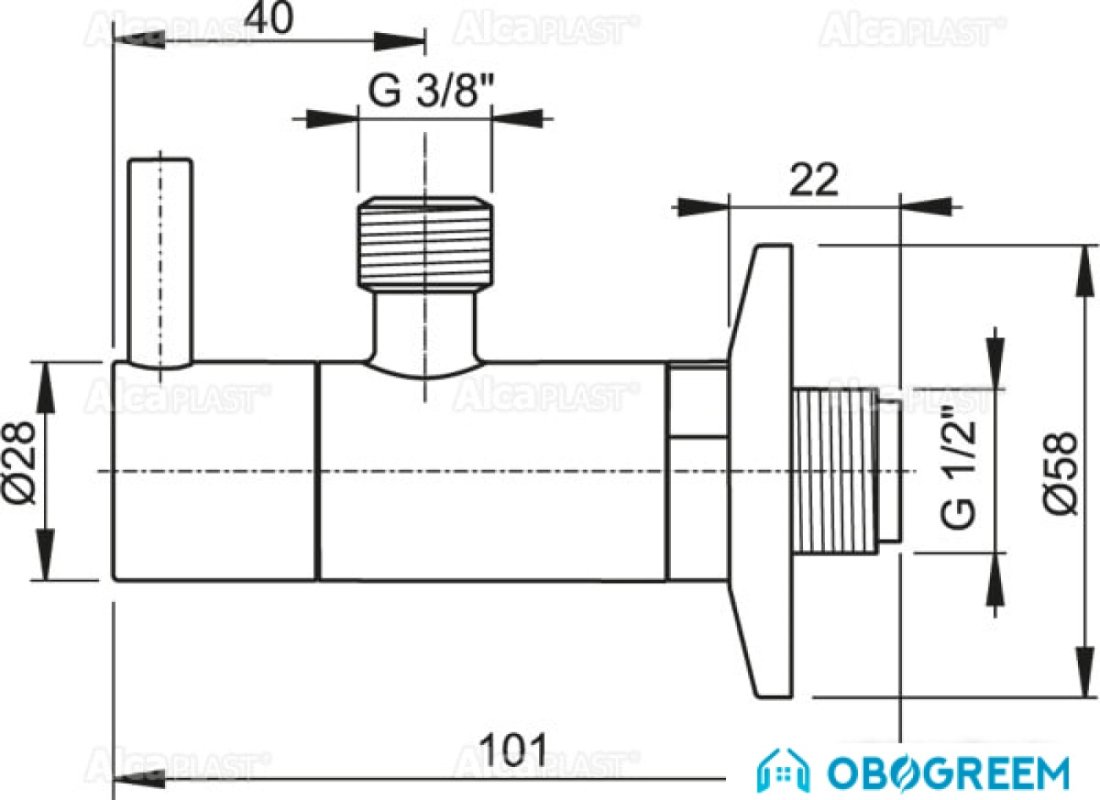 Запорная арматура Alcaplast Угловой вентиль с фильтром 1/2"x3/8" ARV001