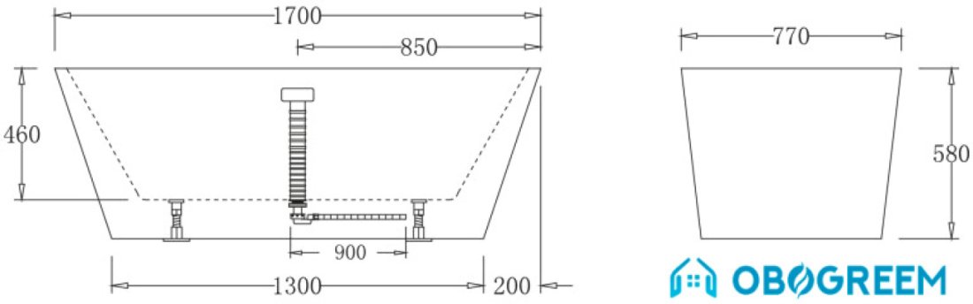 Ванна BelBagno BB60 170x80