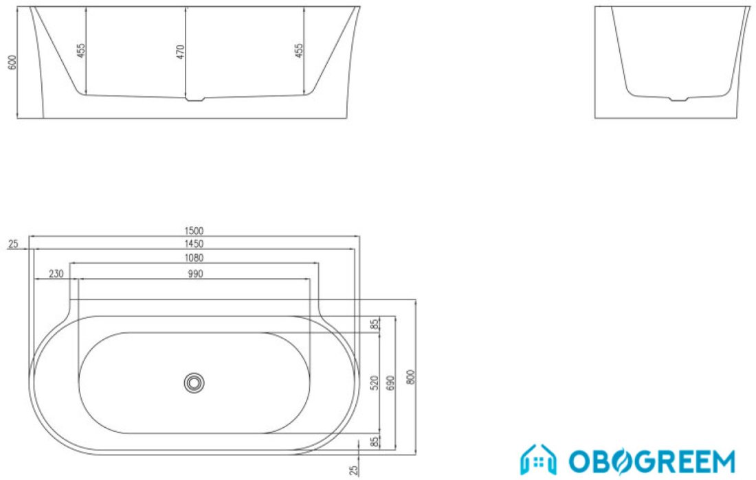 Ванна BelBagno BB409 150x80