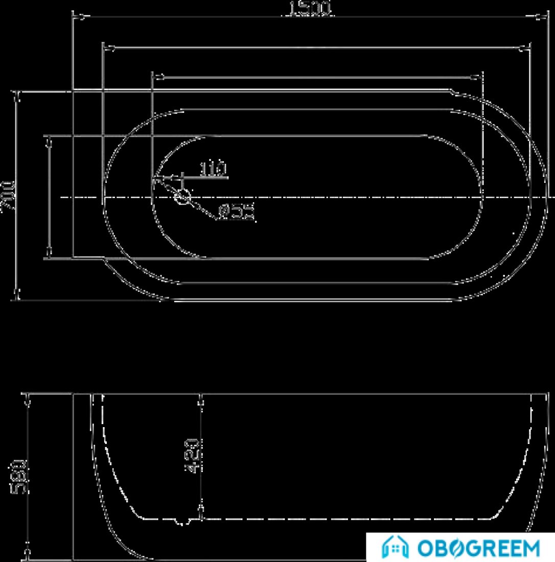 Ванна BelBagno BB11 150x70 L/R