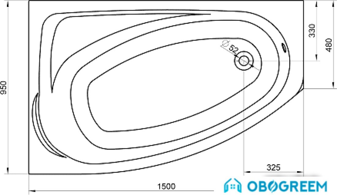 Ванна Kolo Mystery 150x95 L [XWA3751000]