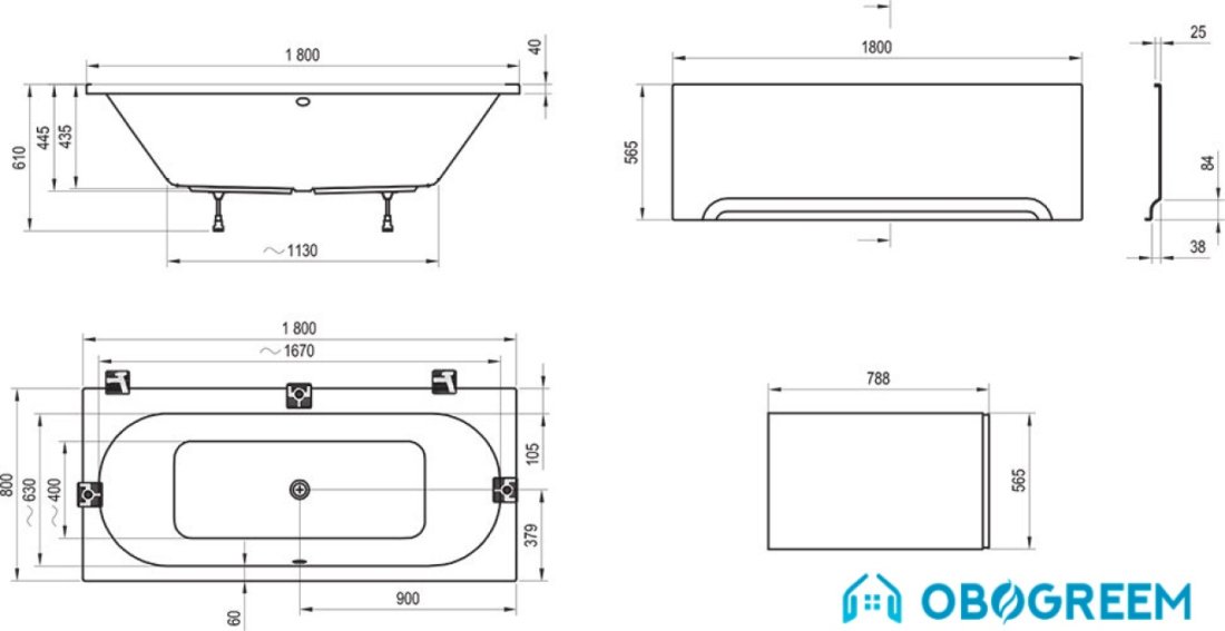 Ванна Ravak City 180x80