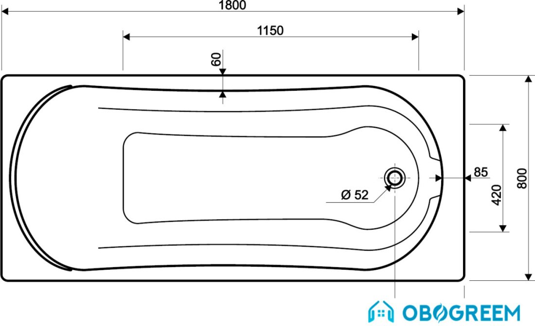 Ванна Kolo Comfort 180x80