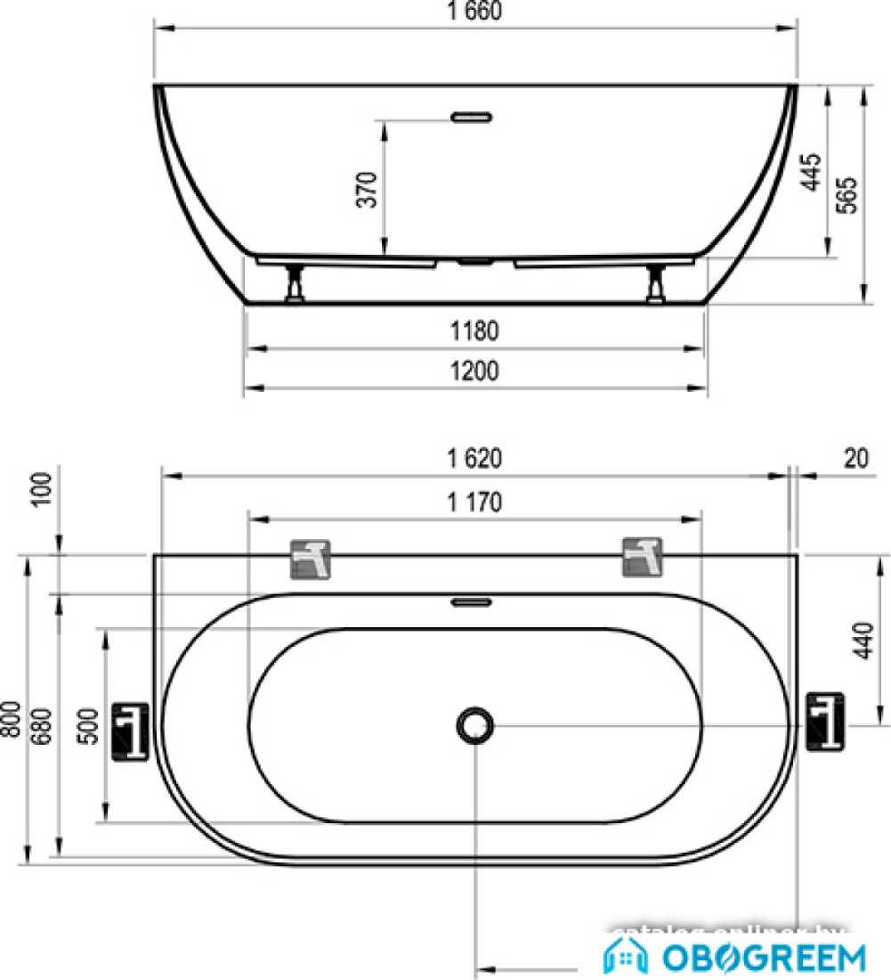 Ванна Ravak Freedom W 166x80