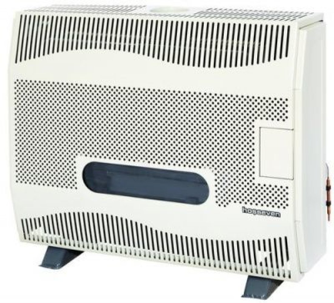 Напольный газовый конвектор Hosseven HBS-12/1 V Fan (12 кВт) со стальной открытой камерой сгорания и вентилятором