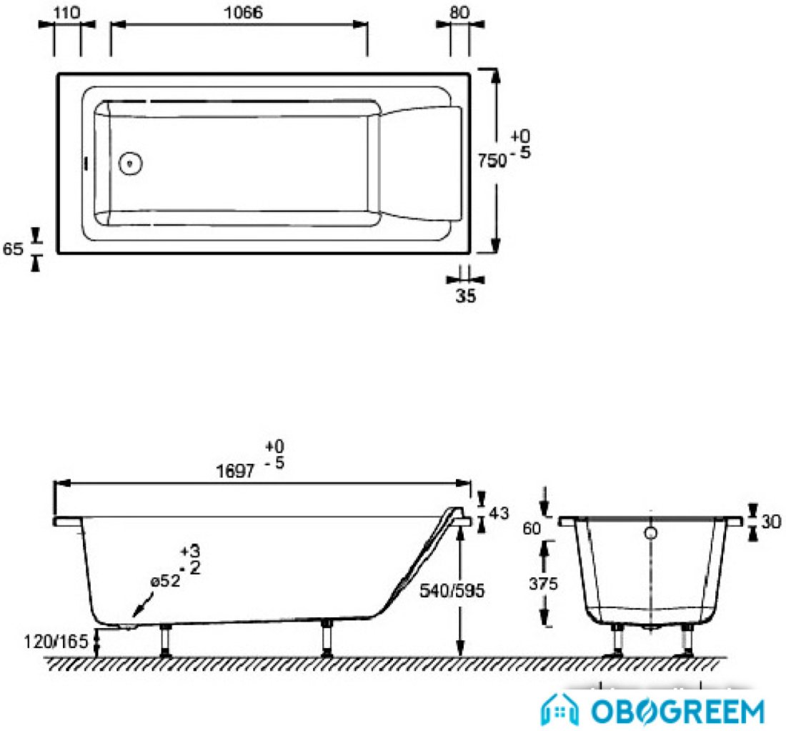 Ванна Jacob Delafon Sofa 170x75 E60515RU-00