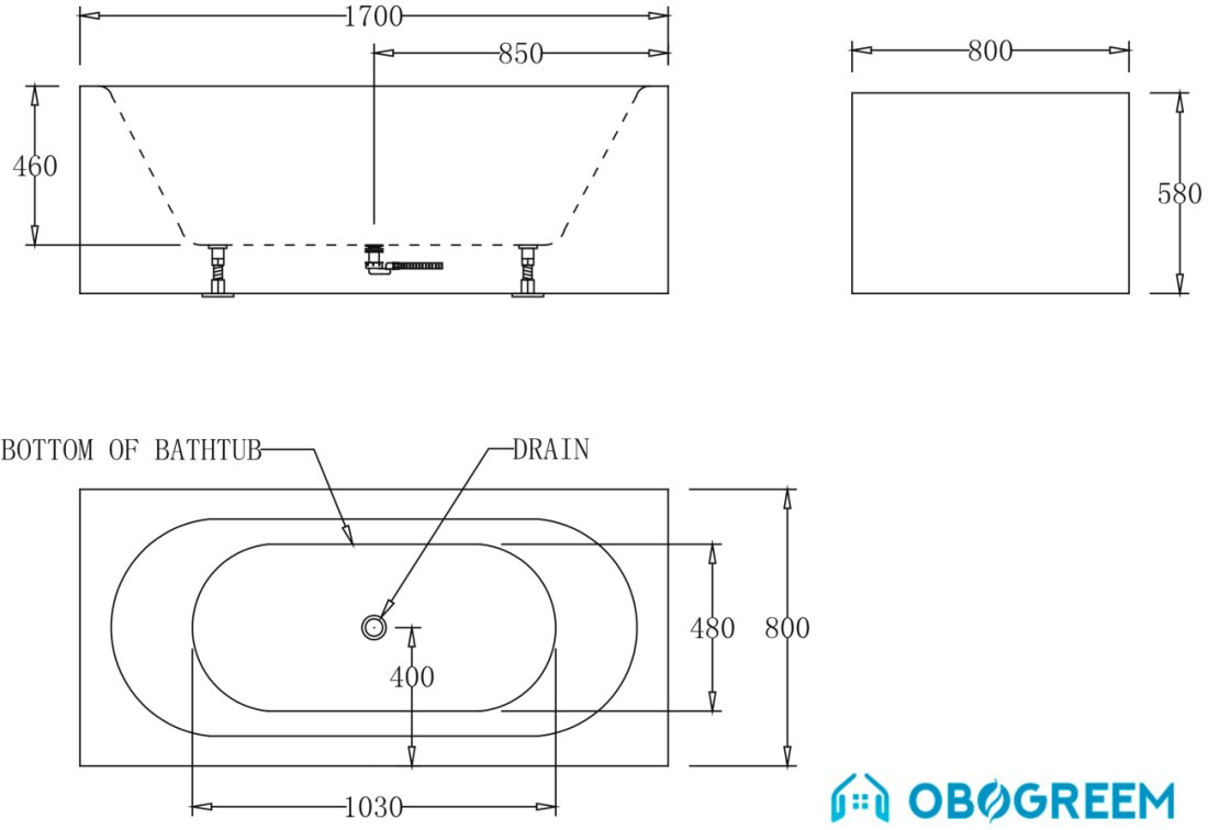 Ванна BelBagno BB78 170х80