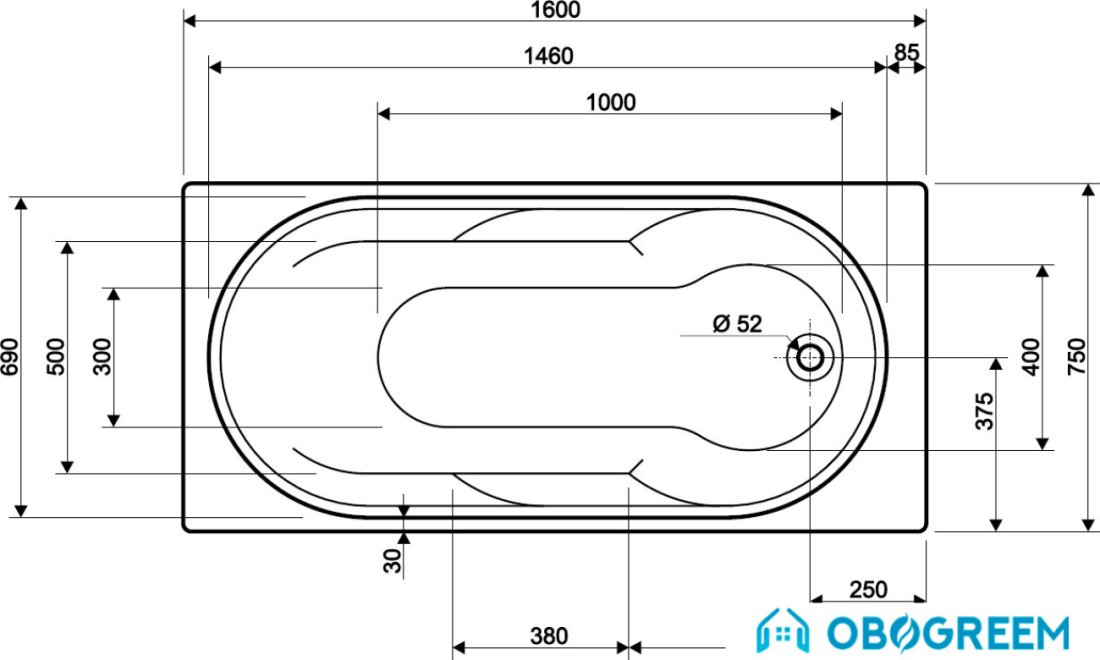 Ванна Kolo Laguna 160х75