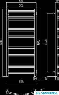 Полотенцесушитель Сунержа Аркус 1200x500