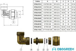 Фитинг APE Угольник 20x1/2