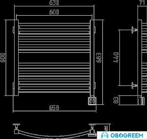 Полотенцесушитель Сунержа Аркус 600x600