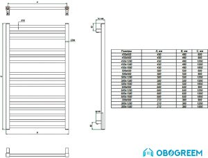 Полотенцесушитель Grota Classic 120x48