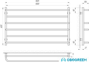 Полотенцесушитель Laris Зебра Практик ЧК6 100х60 Э