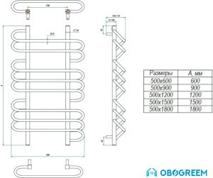 Полотенцесушитель Grota Rivolo 120x50