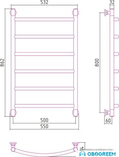 Полотенцесушитель Сунержа Галант+ 800x500 00-0200-8050