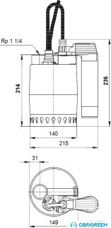 Дренажный насос Grundfos Unilift KP 150 AV 1
